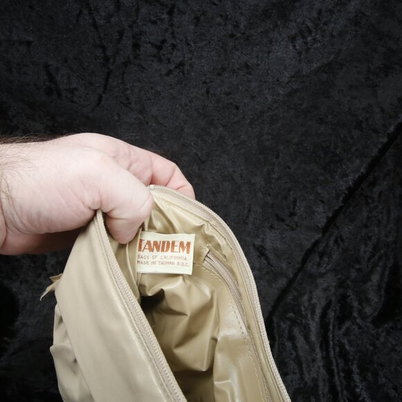 Tandem, clutch purse, taupe faux leather - Picture 5 of 5